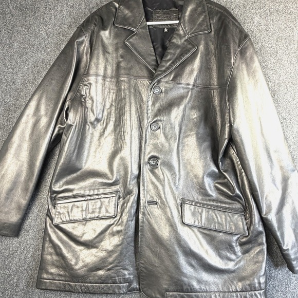Brandon Thomas Jackets & Blazers - Brandon Thomas Genuine Lambskin Leather Jacket Mens XL Black Soft Button Coat